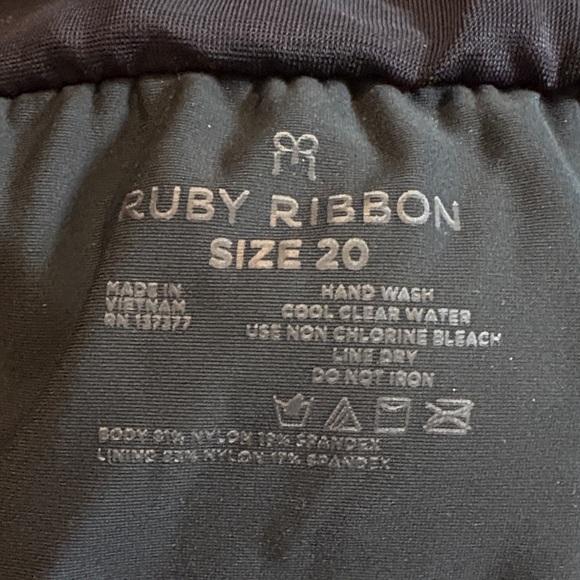 Ruby Ribbon Black Tankini Top - Picture 2 of 6